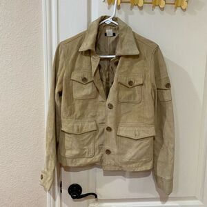 Vintage J. Crew leather‎ jacket size small button down